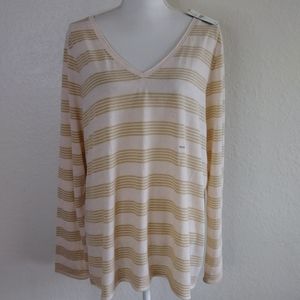 Lane Bryant Long Sleeve V-neck striped Shirt 18/20
